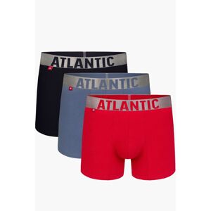 Pánské boxerky Atlantic 3SMH-049 - 3 ks Červená S
