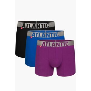 Pánské boxerky Atlantic 3SMH-049 - 3 ks Fialová S