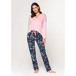 Dámské pyžamo CANA CAN-582 - bavlna Světle růžová-modrá XL