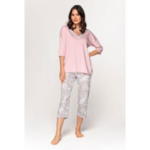 Dámské pyžamo CANA CAN-578 - volný střih Světle růžová XL