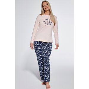 Dámské pyžamo Cornette Birdie - bavlna Růžovo-tmavěmodrá 5XL