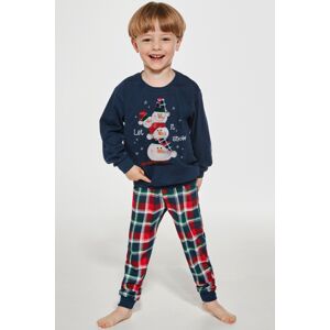 Chlapecké pyžamo Cornette Snowman 2 - bavlna Tmavě modrá 98-104