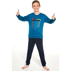 Chlapecké pyžamo Cornette Auta - bavlna Mořská zeleň 158-164