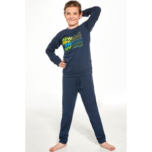 Chlapecké pyžamo Cornette New York - bavlna Tmavě modrá 158-164