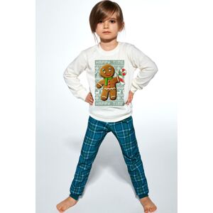 Dívčí pyžamo Cornette Cookie 3 - bavlna Ecru-zelená 122-128