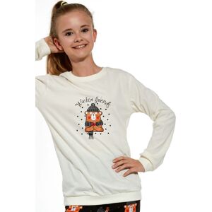 Dívčí pyžamo Cornette 160 Winter Bear Ecru 146-152