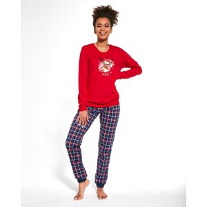 Dámské pyžamo Cornette Reindeer 671/261 LL  Merry Christmas Červeno-tmavěmodrá XL