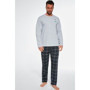 Pánské pyžamo Cornette Adventure - bavlna Šedo-tmavěšedá S