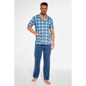 Pánské pyžamo Cornette 318/48 - krátký rukáv Světle modrá 2XL