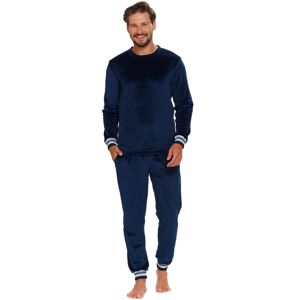 Pánské pyžamo Doctor Nap PMB 5220 - velur Tmavě modrá XL