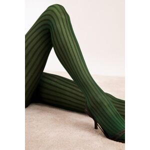 Vzorované punčochové kalhoty Fiore Colour story - 30 DEN Tmavě zelená 3-M