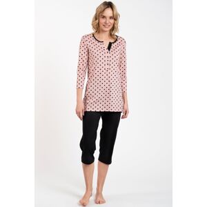 Dámské pyžamo Italian Fashion Marit - třičtvrteční bavlněné Světle růžová 2XL