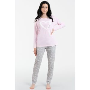 Dámské pyžamo Italian Fashion Noelie - bavlna Růžovo-šedá 2XL
