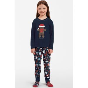 Dětské pyžamo Italian Fashion Makala  - vánoční motiv Tmavě modrá 8 let