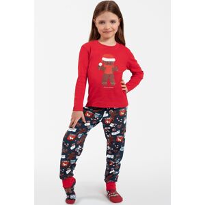 Dětské pyžamo Italian Fashion Makala  - vánoční motiv Červeno-tmavěmodrá 6 let