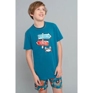 Dětské pyžamo Italian Fashion Krab - krátké Mořská zeleň 8 let
