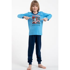 Chlapecké pyžamo Italian Fashion Explore - bavlna Světlemodrá-tmavěmodrá 6 let