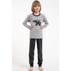 Chlapecké pyžamo Italian Fashion Morten - dlouhé bavlněné Šedo-tmavěšedá 14 let