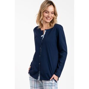 Mateřské pyžamo Italian Fashion Emilly - dlouhé bavlněné Tmavě modrá 2XL