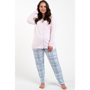 Mateřské pyžamo Italian Fashion Emilly - dlouhé bavlněné Světle růžová-modrá 2XL