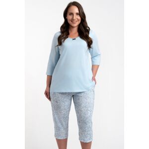Dámské pyžamo Italian Fashion Salli - třičtvrteční bavlněné Světle modrá XL