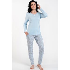 Dámské pyžamo Italian Fashion Salli - dlouhé bavlněné Světle modrá 2XL