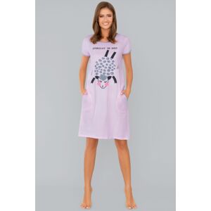 Noční košilka Italian Fashion PECORA  - krátký rukáv Světle růžová XL