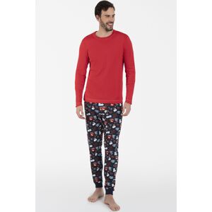 Pánské pyžamo Italian Fashion Rojas - bavlna Červeno-tmavěmodrá S