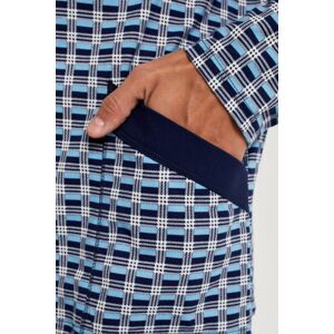 Pánské pyžamo Italian Fashion Alden - propínací Tmavě modrá 2XL