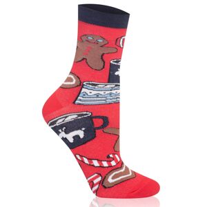Pánské ponožky Italian Fashion S162D Cookies - bavlna Tmavě modrá-červená 41-43