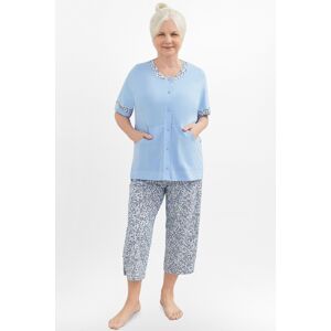 Dámské pyžamo Martel Nikola - propínací bavlněné Světle modrá L