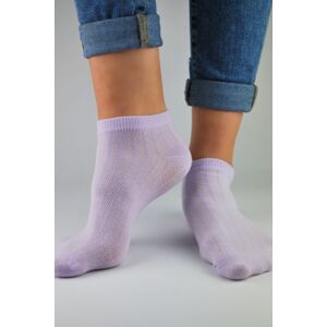 Unisex ponožky Noviti ST021  s ažurovým vzorem Tmavě fialová 39-42