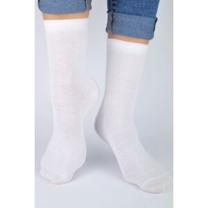 Hladké ponožky Noviti SB005 Bílá 27-30