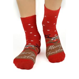 Dámské ponožky Noviti SB060 Xmas Červená 31-34