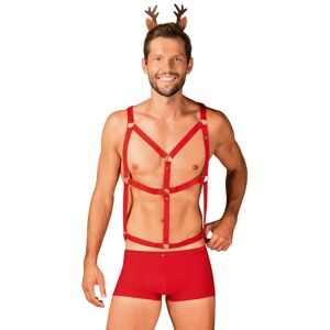 Pánský erotický kostým Obsessive Mr. Reindy Christmas Červená L-XL