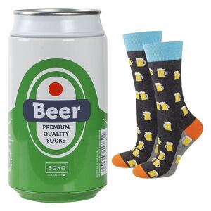 Unisex ponožky Soxo Beer - Pivo v plechu Tmavě šedá 40-45