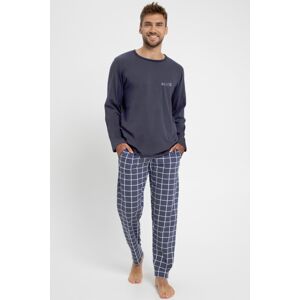 Pánské pyžamo Taro Roy - bavlna Tmavě modrá L