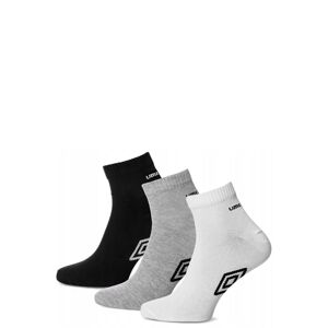 Pánské nízké ponožky Umbro Umbro UMSM 0238 Quarter Socks - 3 páry Černo-šedo-bílá 39-42